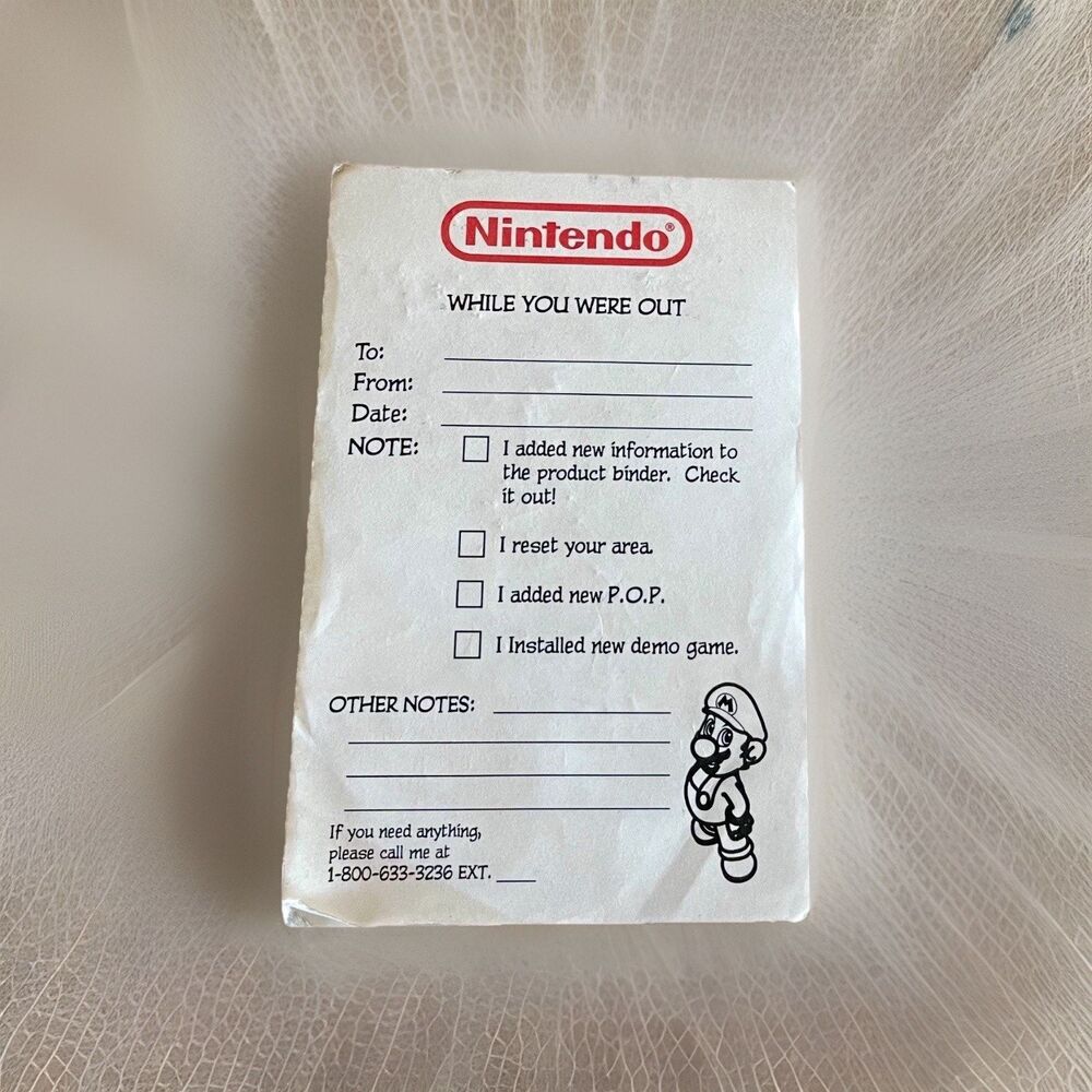Nintendo 64 Display Employee RARE “While You Were Out” NotePad NMI N64